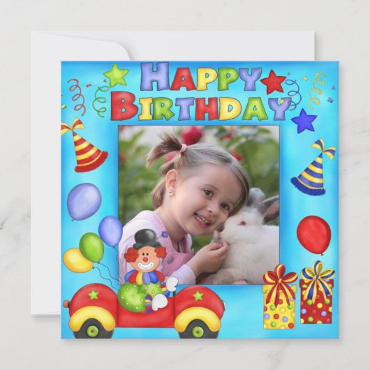 Foto Clown Geburtstagsparty Einladung (Vorderseite)