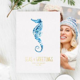Foto Coastal Weihnachtskarten Folien Feiertagskarte