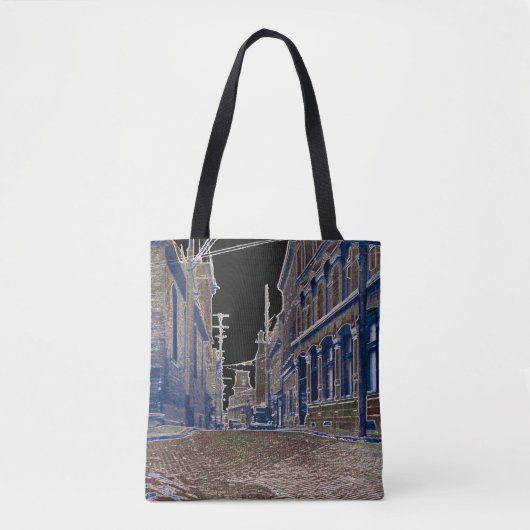 Foto Cobblestone Street Quebec Canada Art Tasche (Vorderseite)