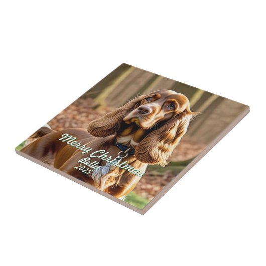 Foto Cocker Spaniel KEEPSAKE Personalize Fliese (Seite)