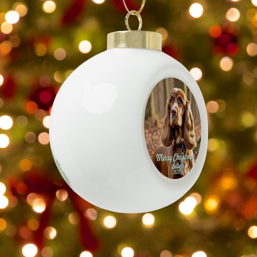 Foto Cocker Spaniel KEEPSAKE Personalize Keramik Kugel-Ornament