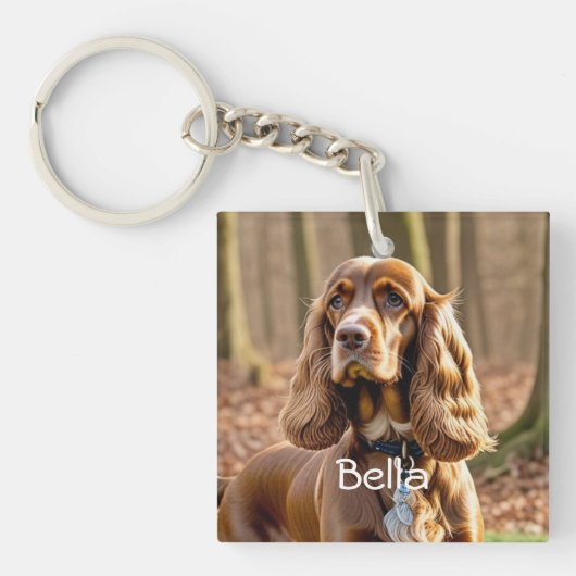 Foto Cocker Spaniel personalize Schlüsselanhänger (Vorderseite)