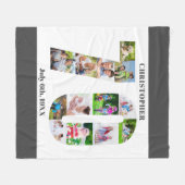 Foto Collage70. Geburtstag Graues weißes Bild Fleecedecke (Vorderseite (Horizontal))