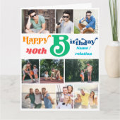 Foto Collage 10 Bildername und jedes Alter Geburts Karte (Vorderseite)