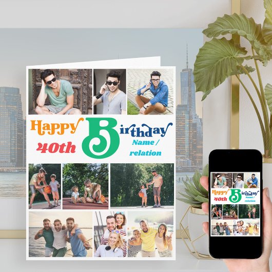 Foto Collage 10 Bildername und jedes Alter Geburts Karte