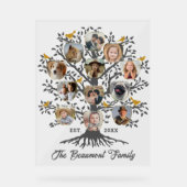 Foto Collage 12 Family Tree Individuelle Name und  Acrylschild (Vorderseite)