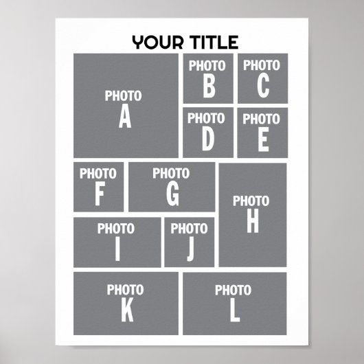 Foto Collage 12 Foto Layout Poster (Vorne)