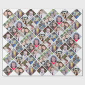 Foto Collage 12 Fotos Diamant Muster - weiß Geschenkpapier (Flach)