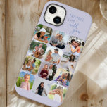 Foto Collage 12 Picture Grid Loving Life with you Case-Mate iPhone 14 Plus Hülle<br><div class="desc">Modernes Foto Collage iPhone Gehäuse mit 12 Ihrer Lieblingsfotos. Es ist mit Liebe Leben mit Ihnen geschrieben - perfekt für glückliche Erinnerungen mit Freunden und Familie. Die Fotovorlage zeigt Ihre Fotos automatisch im quadratischen Format mit abgerundeten Ecken an, die im Foto-Raster-Stil angeordnet sind. Die Telefonabdeckung ist in lila gedruckt -...</div>