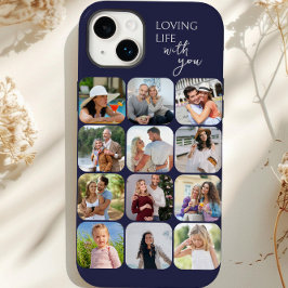 Foto Collage 12 Picture Grid Loving Life with you Case-Mate iPhone 14 Plus Hülle