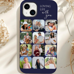 Foto Collage 12 Picture Grid Loving Life with you iPhone 14 Plus Hülle