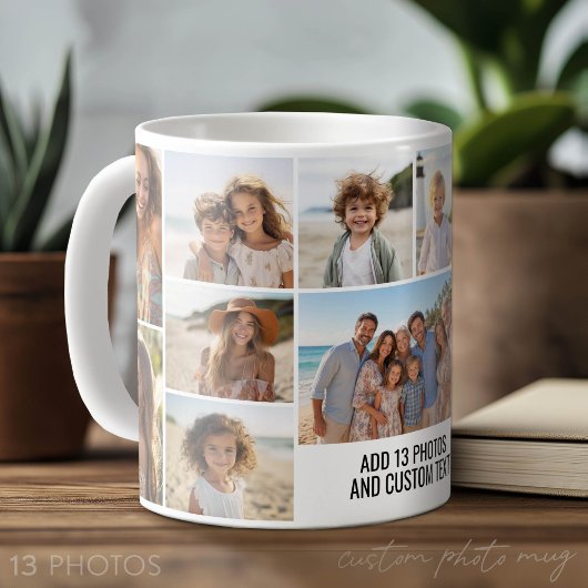 Foto-Collage - 13 Bilder plus Textblock Minimal Kaffeetasse