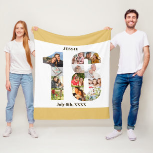 18 Geburtstag Fleecedecke Geschenke Zazzle De