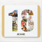 Foto Collage 18. Geburtstag Nr. 18 Custom Mousepad (Vorne)