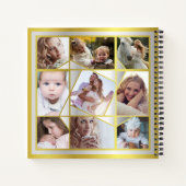 Foto Collage 18 Instagram Pic Gold Silver Notizblock (Rückseite)