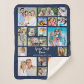 Foto Collage 19 Fotos Pinsel Skript Navy Blue Sherpadecke (Vorderseite)