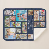 Foto Collage 19 Fotos Pinsel Skript Navy Blue Sherpadecke (Vorderseite (Horizontal))