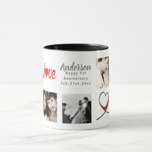 FOTO COLLAGE 1. 5. 10. 15. Jubiläum Moderne Tasse (Zentrum)