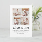 Foto Collage 1. GeburtstagsGirl Einladung (Stehend Vorderseite)