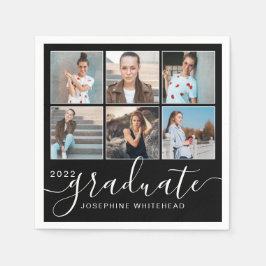 Foto Collage 2022 Graduate Party Black Serviette