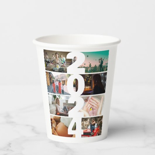 Foto-Collage 2024 Papierbecher (Vorderseite)