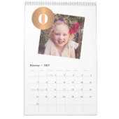 Foto-Collage 2026 mit Monogramm orange Kalender (Feb 2027)