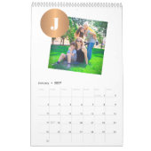 Foto-Collage 2026 mit Monogramm orange Kalender (Jan 2027)