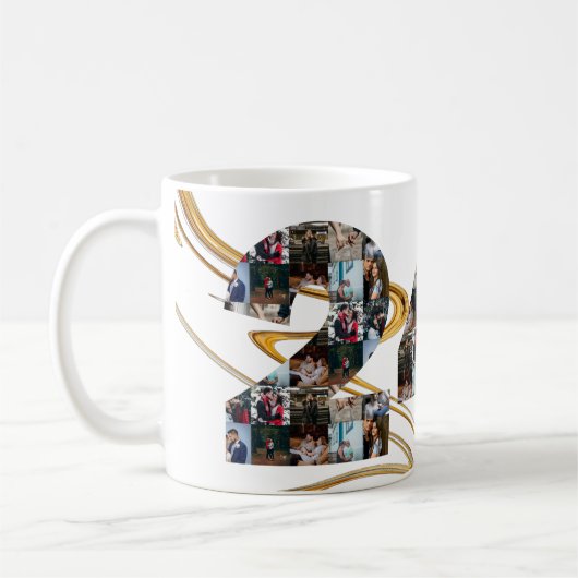 Foto Collage 24 Jahre Geschenke pro Jahr Kaffeetasse (Links)