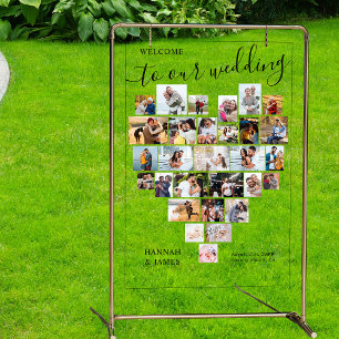 Foto Collage 29 Foto Hochzeit Herzlich willkommen Acrylschild
