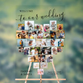 Foto Collage 29 Foto Hochzeit Herzlich willkommen Acrylschild (Neutral)