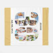 Foto Collage 30. Geburtstag neutrales Sandbild Fleecedecke (Vorderseite (Horizontal))