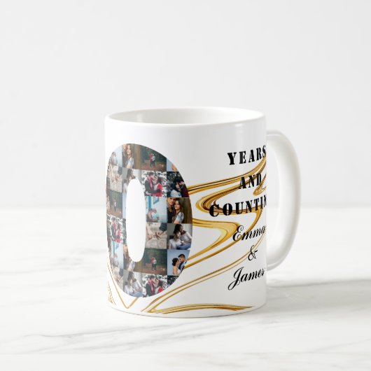 Foto Collage 30 Jahre Jubiläumsgeschenke pro Jahr Kaffeetasse (VorderseiteRechts)