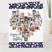 Foto Collage 36 Abb. Herz jedes Alters Geburtstag Karte (Vorderseite)