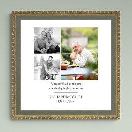 Foto Collage 3 Foto Einfache Beerdigung Gedenkstät Poster