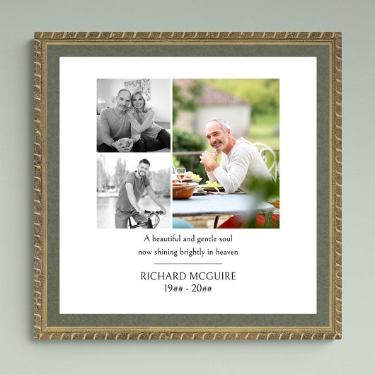 Foto Collage 3 Foto Einfache Beerdigung Gedenkstät Poster