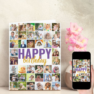 Foto-Collage 40 Bilder personalisierter Geburtstag Karte