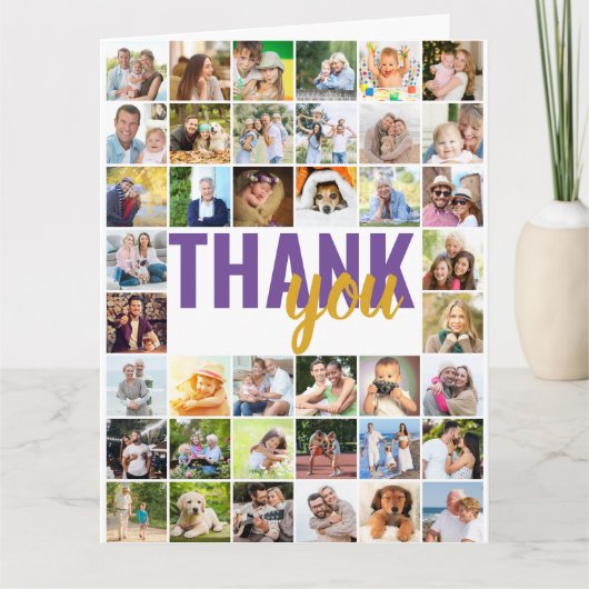 Foto Collage 40 Foto personalisiert Vielen Dank Karte (Vorderseite)