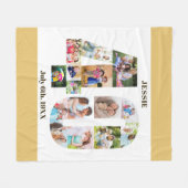 Foto Collage 40. Geburtstag Beige Weißes Bild Fleecedecke (Vorderseite (Horizontal))