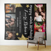 Foto Collage 40. Geburtstag Party Hintergrund Wandteppich (Beispiel (Horizontal))