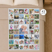 Foto Collage 45 Bilder bearbeitbar Grau Personalis Fleecedecke