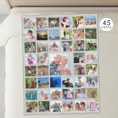 Foto Collage 45 Bilder bearbeitbar Grau Personalis Fleecedecke