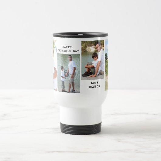 Foto Collage 4 Vertikales Foto des Vaters Reisebecher (Mittel)