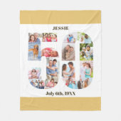 Foto Collage 50. Geburtstag Beige weißes Bild Fleecedecke (Vorderseite)