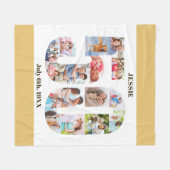 Foto Collage 50. Geburtstag Beige weißes Bild Fleecedecke (Vorderseite (Horizontal))