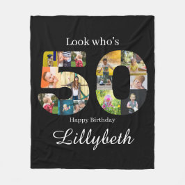 Foto Collage 50. Geburtstag Fleece Blanket