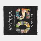 Foto Collage 50. Geburtstag Fleece Blanket (Vorderseite (Horizontal))