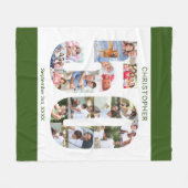 Foto Collage 50. Geburtstag Grün weißes Bild Fleecedecke (Vorderseite (Horizontal))