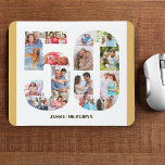 Foto Collage 50. Geburtstag Nummer 50 Custom<br><div class="desc">Erstellen Sie Ihr eigenes personalisiertes Mauspad für ein einzigartiges 50. Geburtstagsgeschenk. Die 50-Foto-Collage ist auf einem weißen Hintergrund mit beigefarbenem, neutralem Sand/gelben Rändern und einer modernen Bronze-Typografie. Das Design umfasst bis zu 16 verschiedene Fotografien - in verschiedenen Formen und Größen - um Ihnen die Flexibilität zu geben, Ihre ausgewählten Bilder...</div>
