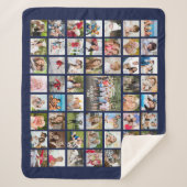 Foto Collage 53 Fotos Personalisiert Blue Custom Sherpadecke (Vorderseite)