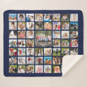 Foto Collage 53 Fotos Personalisiert Blue Custom Sherpadecke (Vorderseite (Horizontal))